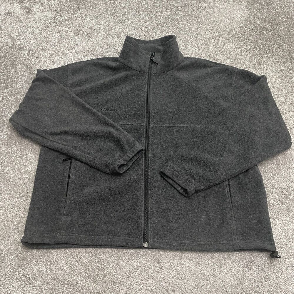 Columbia Steens Mountain Fleece Jacket Mens XL Gray Full Zip Pocket Outdoor Hike